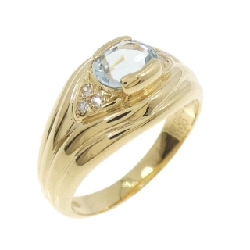 Nhẫn Aquamarine K18YG 0.61CT - Hàng hiệu Chính hãng