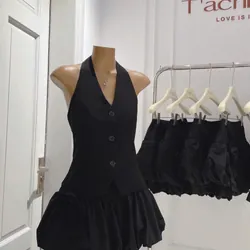 Set áo cổ yếm + chân váy 674516