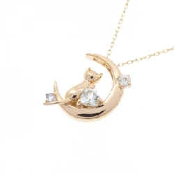 K18PG Mèo_Mặt trăng Dây chuyền đá màu - Hàng hiệu Authentic 861849