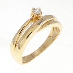 Nhẫn kim cương K18YG 0.07CT