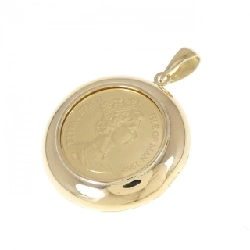 K18YG(枠) Đồng xu Mặt dây chuyền - Hàng hiệu Chính hãng