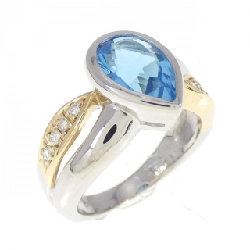 Nhẫn Blue Topaz PT/K18YG 1.83CT