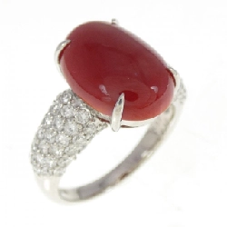 Nhẫn san hô PT900 4.57CT