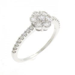 Nhẫn kim cương hoa K18WG 0.50CT