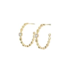 K18YG Bông tai kim cương 0.10CT - Hàng hiệu Chính hãng