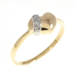 Nhẫn kim cương hình trái tim K18YG/PT900 0.02CT