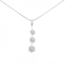 K18WG/750WG Hoa Văn Dây Chuyền Kim Cương 0.70CT - Hàng hiệu Chính Hãng