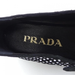 Giày ballet suede có đá pha lê PRADA 1F797N 660169