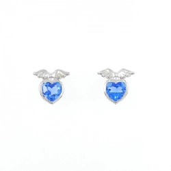 K14WG Heart Synthetic Quartz Earrings - Hàng hiệu Authentic