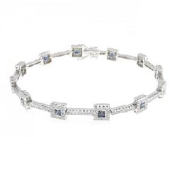 K18WG Sapphire Bracelet 1.34CT - Hàng hiệu Authentic 873752