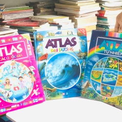 📚 BỘ 3 CUỐN ATLAS: TỰ NHIÊN – ĐẠI DƯƠNG – VẼ CÁC QUỐC GIA 🌍🌊🗺️
