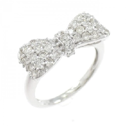 Nhẫn kim cương hình ruy băng K18WG - Hàng hiệu Authentic