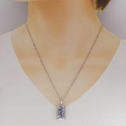 K18WG Đá Tanzanite Dây Chuyền 1.30CT - Hàng hiệu Chính hãng 859819