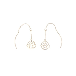 K18PG Bông tai hoa - Hàng hiệu Authentic