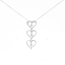 K18WG Dây chuyền kim cương hình trái tim 0.10CT - Hàng hiệu Chính hãng