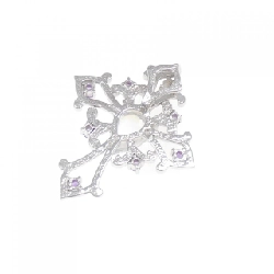 K18WG Mặt dây chuyền đá màu hình chữ thập - Hàng hiệu Chính hãng 864120