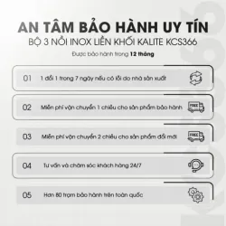 Bộ 3 nồi inox liền khối KALITE KCS366 – Bộ 3 size 18-20-24cm linh hoạt 577473