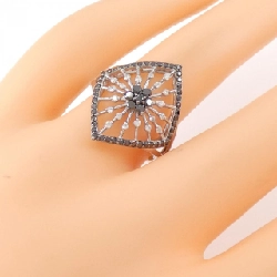 Nhẫn kim cương hoa K18WG/K18BG 0.50CT 670593