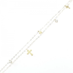 K18YG Thánh giá × Ngôi sao Vòng tay Cubic - Hàng hiệu Chính hãng