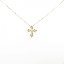 K18PG Dây chuyền kim cương hình chữ thập 0.13CT - Hàng hiệu Chính hãng