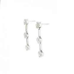 K18WG Bông tai kim cương ba viên 0.50CT - Hàng hiệu Chính hãng 866607