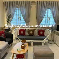 Ghế sofa mây tự nhiên hiện đại lưng caro 701587