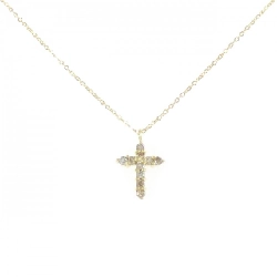 K18YG Dây chuyền kim cương chéo 0.1CT - Hàng hiệu chính hãng