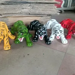 BỘ TƯỢNG 5 ÔNG CỌP ĐẤT NUNG CAO 15CM DÀI 30CM