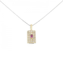 K18YG/K18WG Dây chuyền ruby 0.13CT - Hàng hiệu Chính hãng