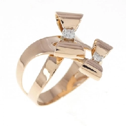 Nhẫn kim cương 750PG/750WG với ruy băng 0.09CT