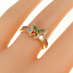 Nhẫn ngọc lục bảo K18YG/PT hình bướm 673429