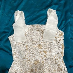 Đầm body trắng, hoạ tiết hoa hồng 140913