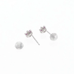 Bông tai Ruby K18WG Hoa 0.20CT - Hàng hiệu Chính hãng 870307