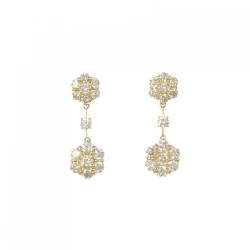 K18YG Bông tai Hoa Kim cương 1.00CT - Hàng hiệu Chính hãng