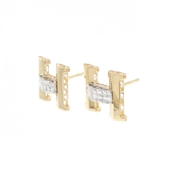 K18YG/K18WG Chữ cái H Bông tai - Hàng hiệu Chính hãng 870037