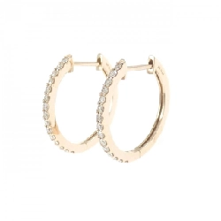 K18PG Bông tai kim cương hình vòng 0.30CT - Hàng hiệu Chính hãng 869628