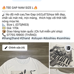 🔥TEE GAP NAM SIZE L🔥 445555