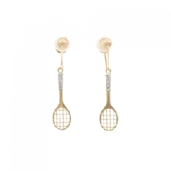 K18YG/PT900 Bông tai - Hàng hiệu Authentic