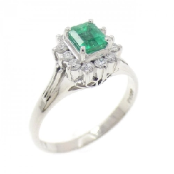 Nhẫn Emerald PT900 0.32CT - Hàng hiệu Chính hãng