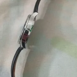 Đồng hồ nam dây da nâu mặt trơn kim loại sáng bóng 699291