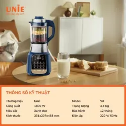 Máy làm sữa hạt UNIE VX dung tích 1.75L, 14 chức năng nấu, chống trào tối đa 574429