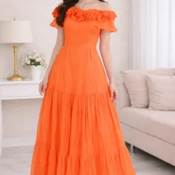 Váy voan cam