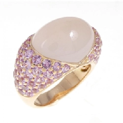 Nhẫn thạch anh hồng 750PG 9.28CT