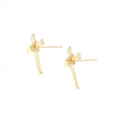 K18YG Khuyên tai hình chữ thập - Hàng hiệu Chính hãng 869078