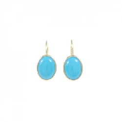 Bông tai K18YG Turquoise 2.00CT - Hàng hiệu Chính hãng