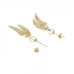 K18YG Bông tai lá - Hàng hiệu Chính hãng 870083