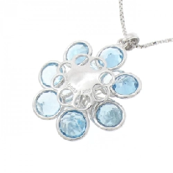 K18WG Hoa Blue Topaz Dây Chuyền 12.50CT - Hàng hiệu Chính hãng 858335