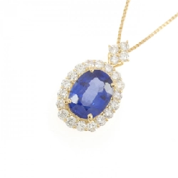K18YG Sapphire Necklace 3.111CT Madagascar - Hàng hiệu Authentic 862843