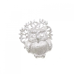 K18WG Cú Đêm Kim Cương Brooch 0.06CT - Hàng hiệu Chính hãng