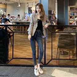 Áo blazer dạ kẻ tỷ năm không lỗi mode